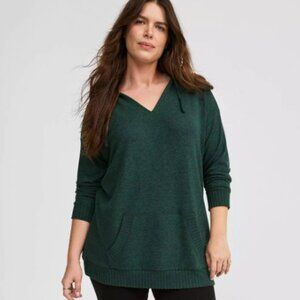 Torrid Size 2 Dark Green Relaxed Super Soft Plush Tunic Hoodie